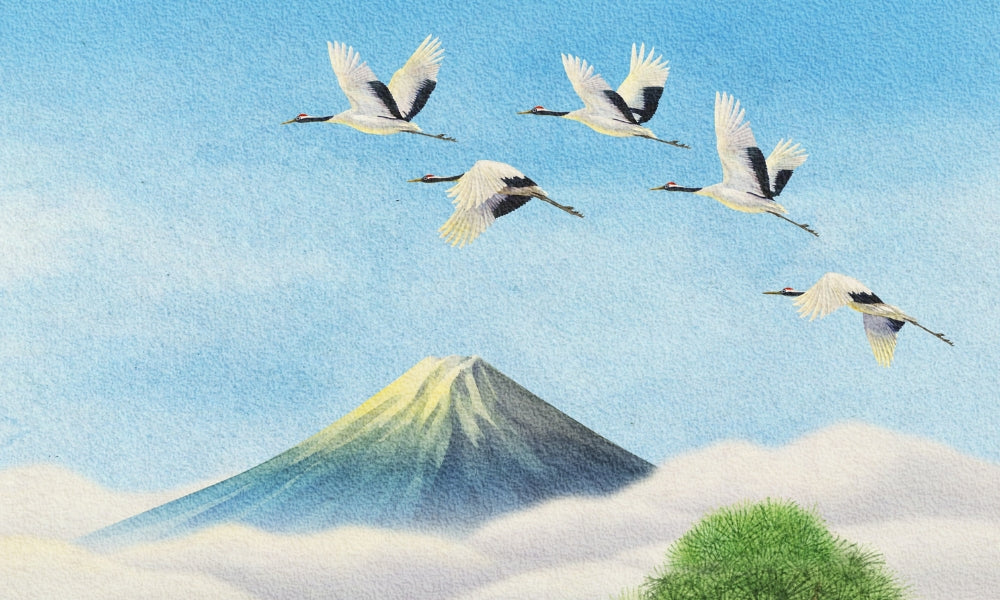 La grulla japonesa de corona roja en vuelo: el símbolo sagrado de la longevidad, la paz y los 1000 deseos