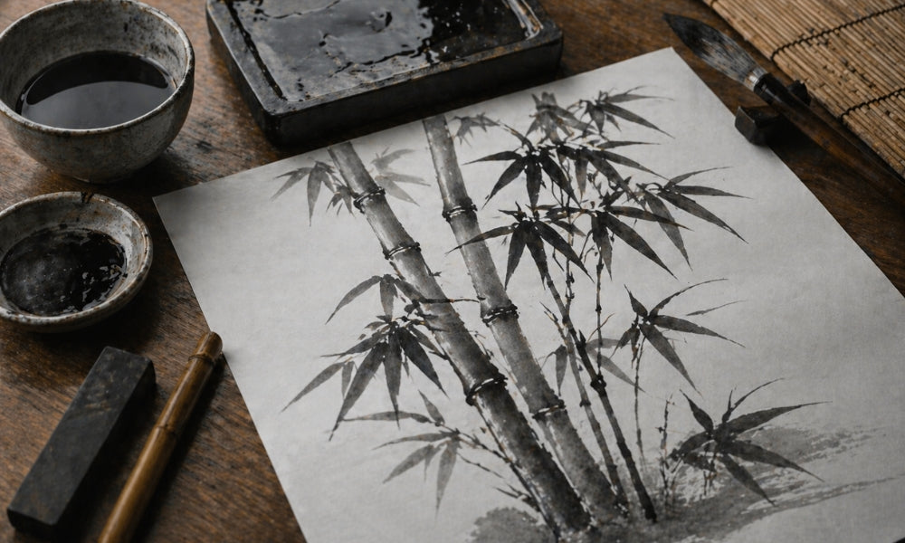 Pintura sumi-e japonesa a tinta negra sobre papel washi: la guía completa de la pintura a tinta japonesa