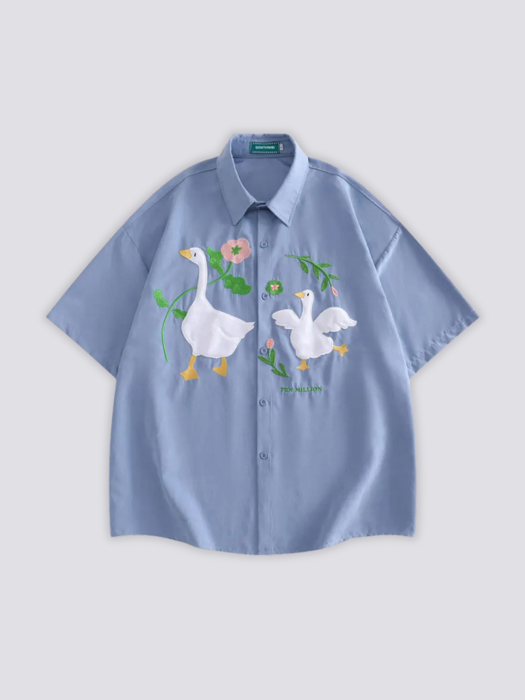Camisa de pato bordada