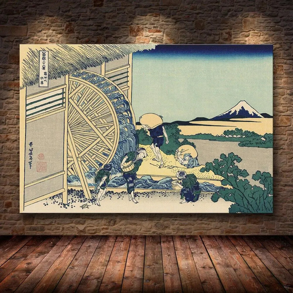 Estampa japonesa pintada a la manera tradicional en honor a la naturaleza