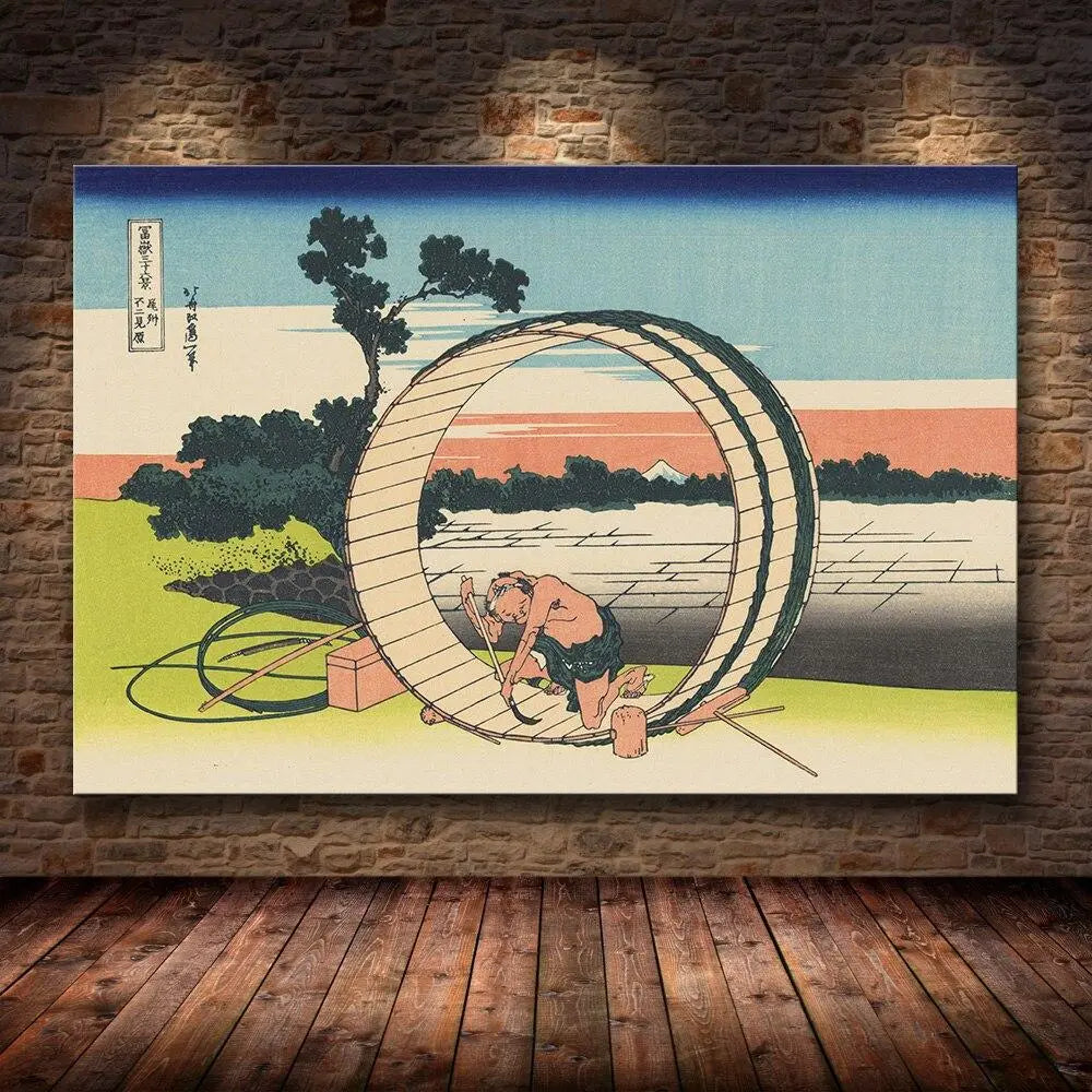 Impresión japonesa de una construcción circular para una exposición en París