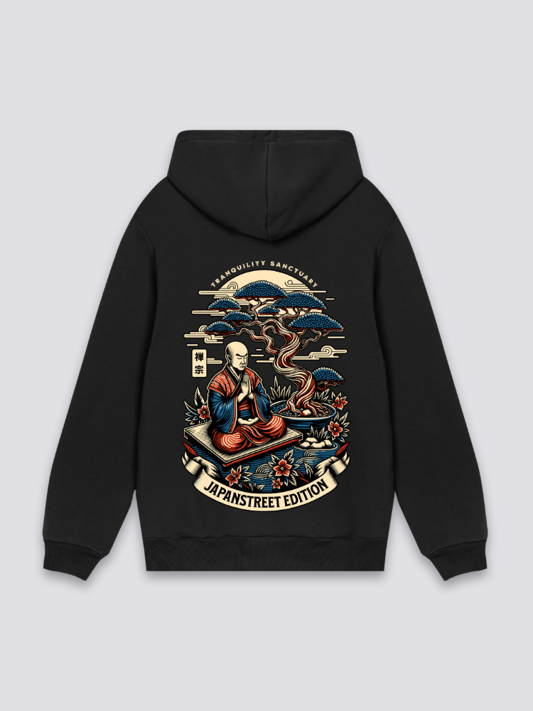 Sudadera con capucha y estampado japonés