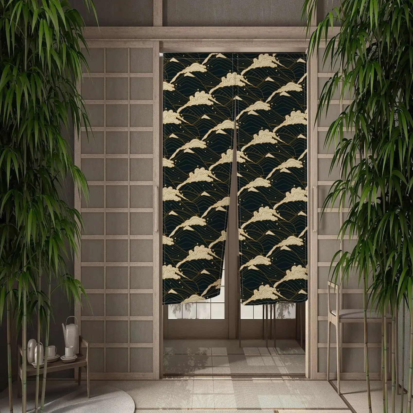 Cortinas japonesas con estampado Jiro