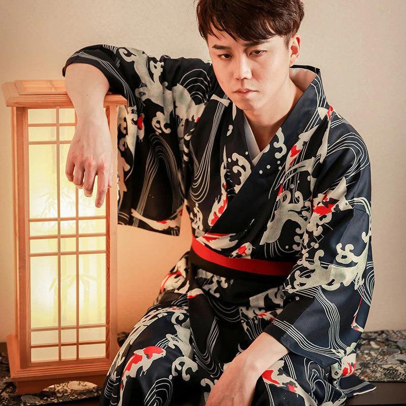 Kimono de moda masculina Japanstreet con la famosa carpa koi