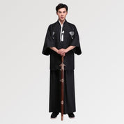 Edición de 3 piezas del Kimono para hombre en negro