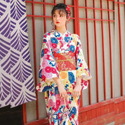 Kimono japonés para mujer Colorido y estampado con flores