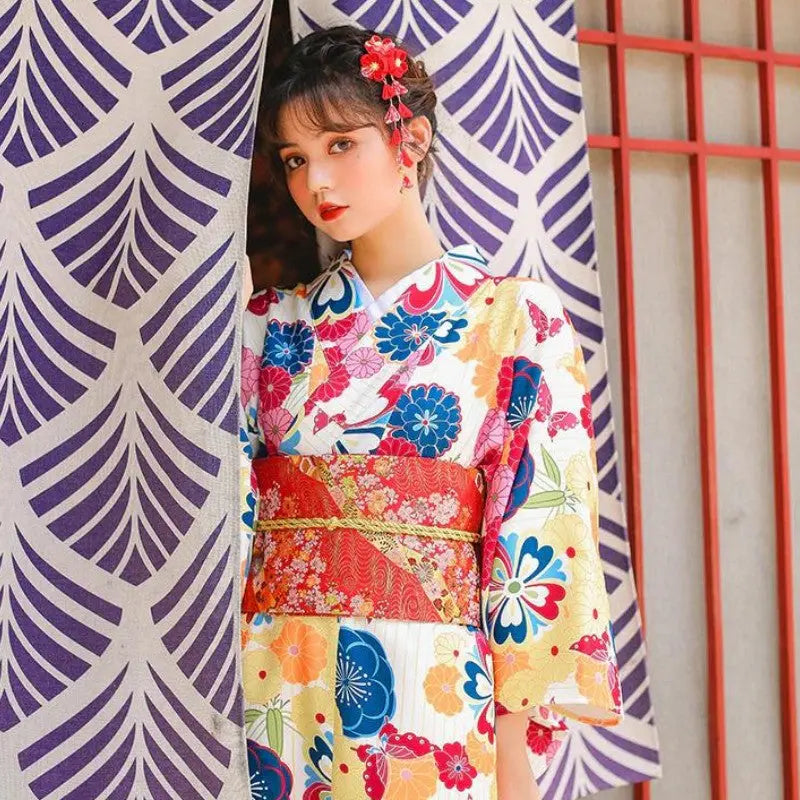 Kimono Japonés Mujer Colorido