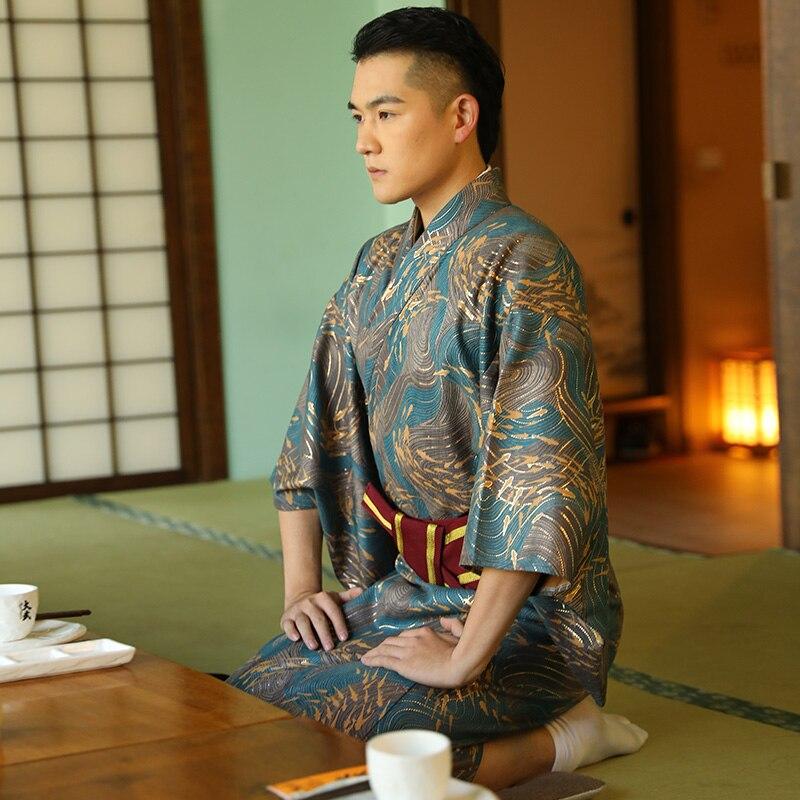 Kimono japonés para hombre Seda