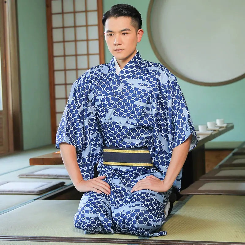 Kimono con estampado japonés
