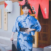 Kimono de hombre con estampado de caligrafía japonesa