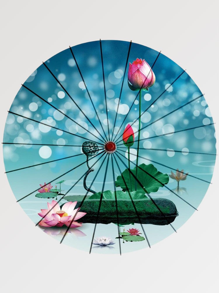 Paraguas de loto japonés