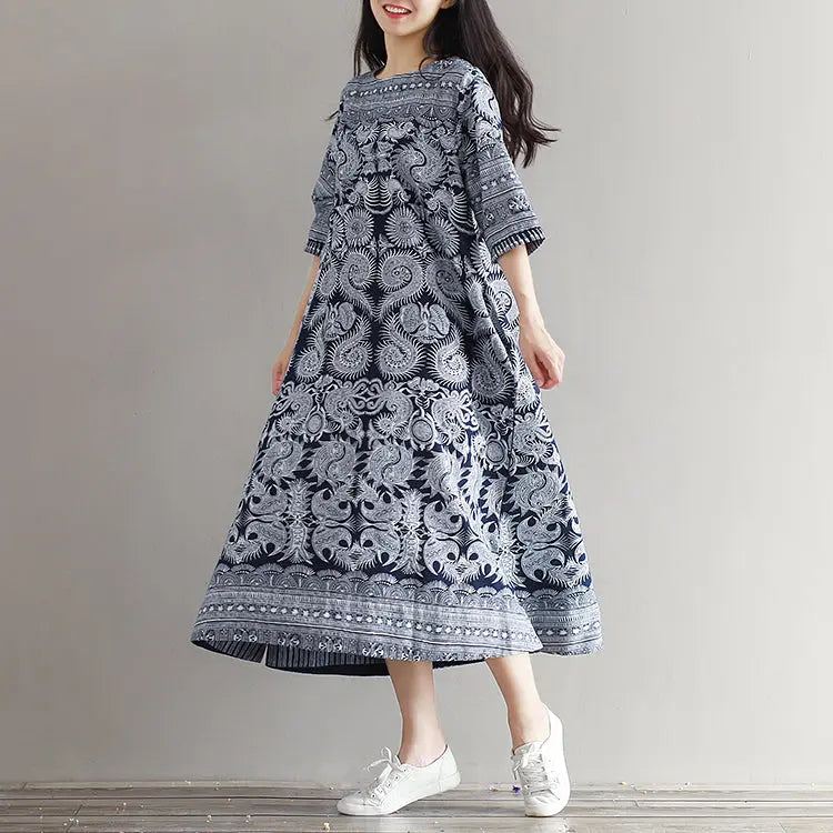 Vestido con estampado japonés