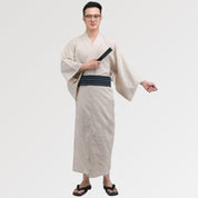 Yukata de hombre talla grande en color perla