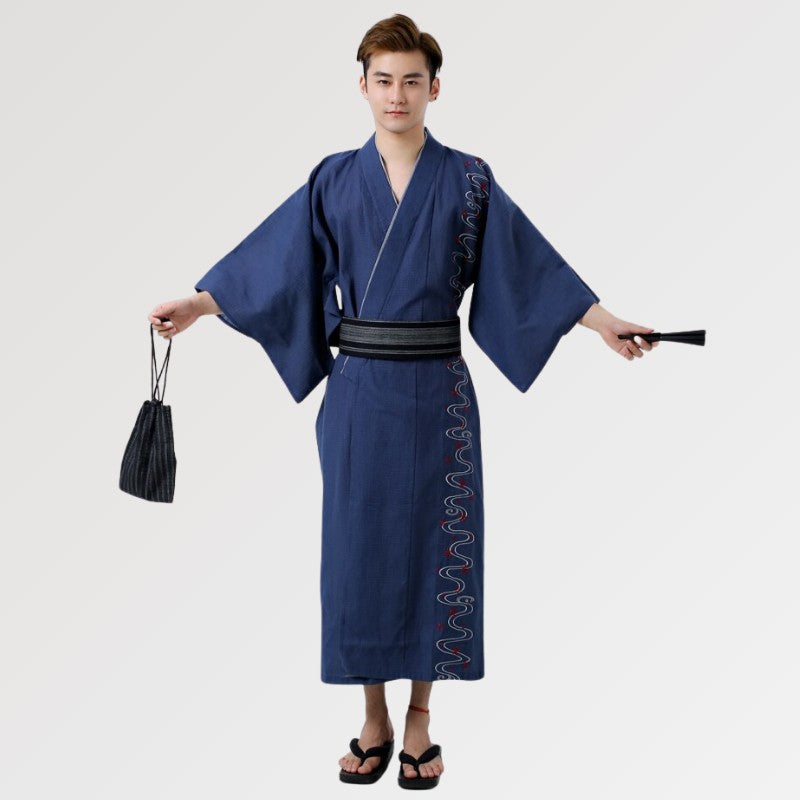 Yukata azul 'Taroki' para hombre