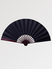 Gran abanico japonés sensu Kisho XXL de varillas de bambú oscuro Ropa Japonesa