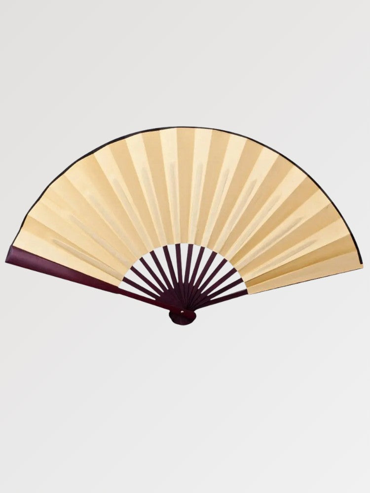 Gran abanico japonés sensu Kisho XXL de varillas de bambú oscuro Ropa Japonesa