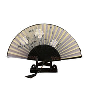 Abanico japonés sensu Kuwona pastel con peonías blancas y mariposas Ropa Japonesa