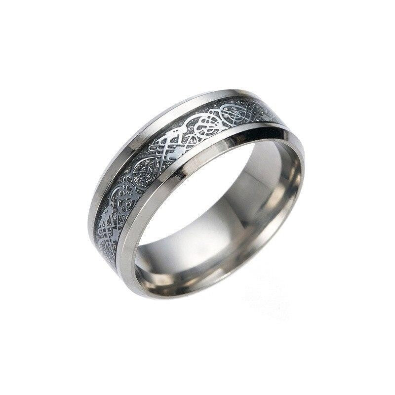 Anillo japonés asiático Ringshine con dragón celta dorado sobre incrustación azul con destellos Ropa Japonesa