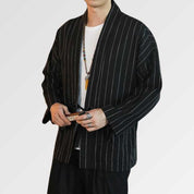Chaqueta kimono blanca y negra 'Kaito'