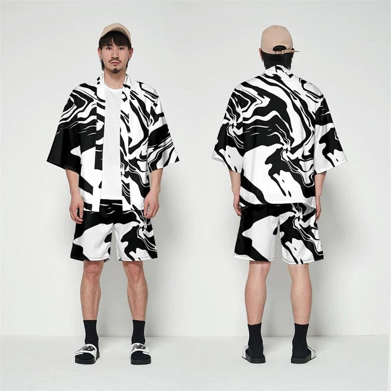 Kimono blanco y negro 'Edición Kaito'