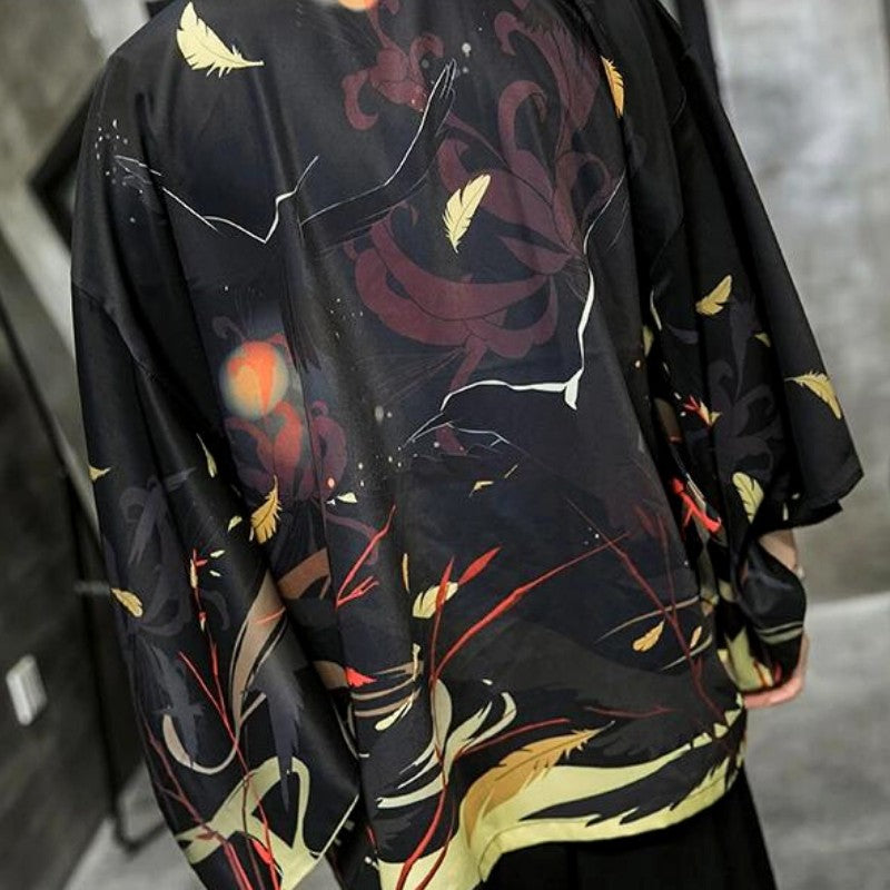Kimono negro para hombre 'Artefact'
