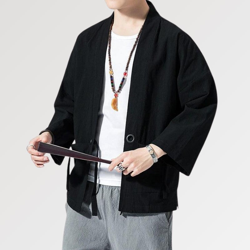 Kimono negro de hombre 'Yuudai'