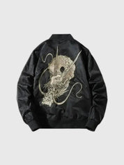 Cazadora Bomber japonesa Kaze no Tsugo vista trasera bordado poliéster cazadora souvenir sukajan streetwear japonés Ropa Japonesa