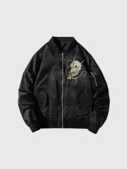 Cazadora Bomber japonesa Kaze no Tsugo vista trasera bordado poliéster cazadora souvenir sukajan streetwear japonés Ropa Japonesa