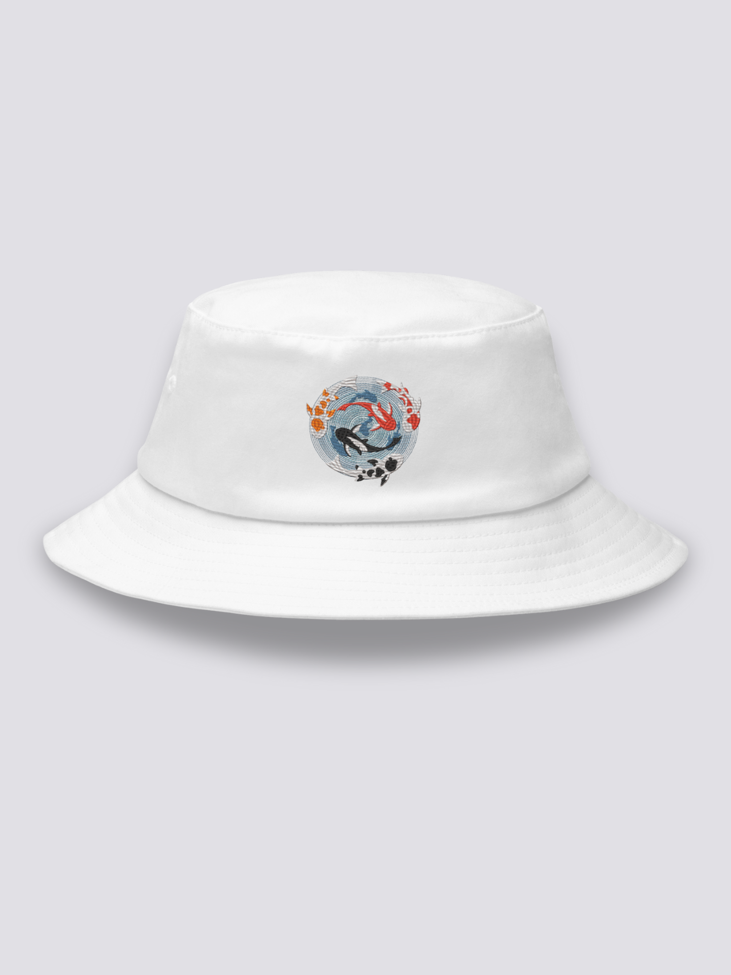 Bucket Hat Bordado Japonés Blanco - Ropa Japonesa