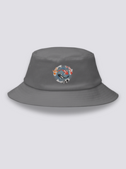 Bucket Hat Bordado Japonés Gris - Ropa Japonesa
