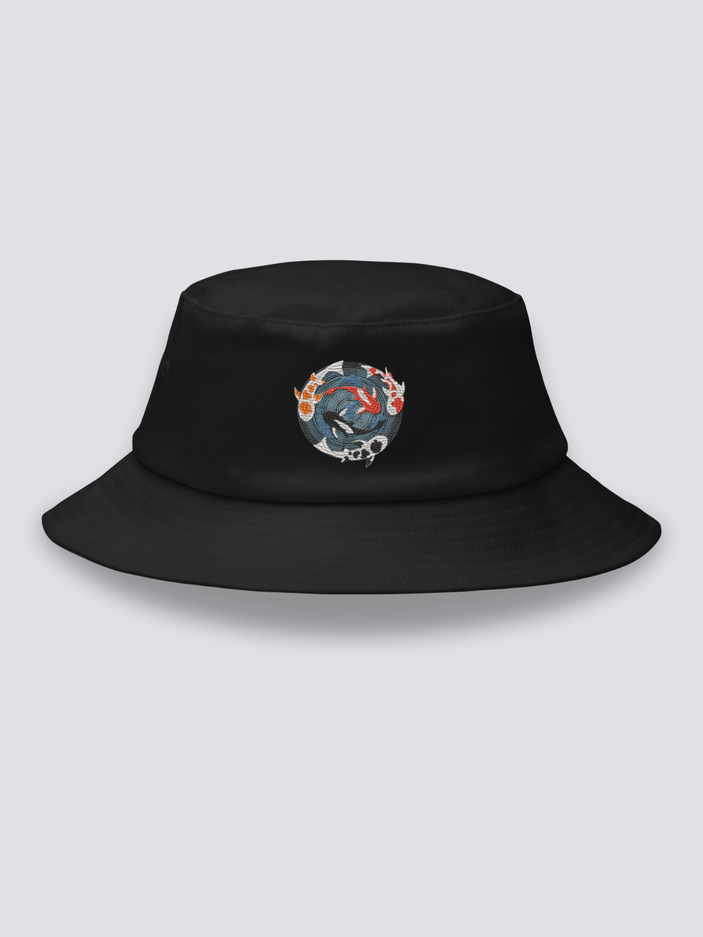 Bucket Hat Bordado Japonés Negro - Ropa Japonesa