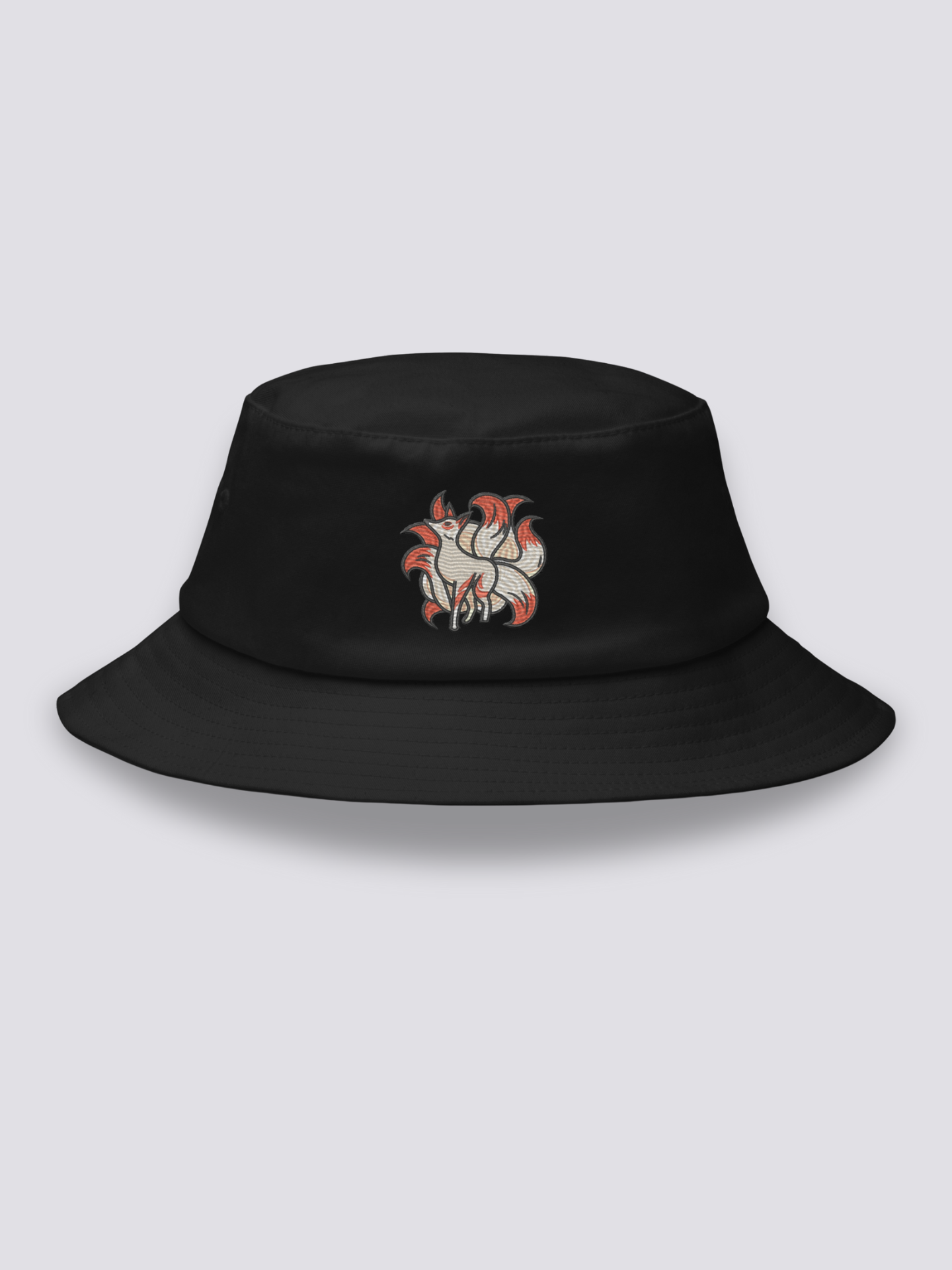 Bucket Hat Kitsune Negro - Ropa Japonesa