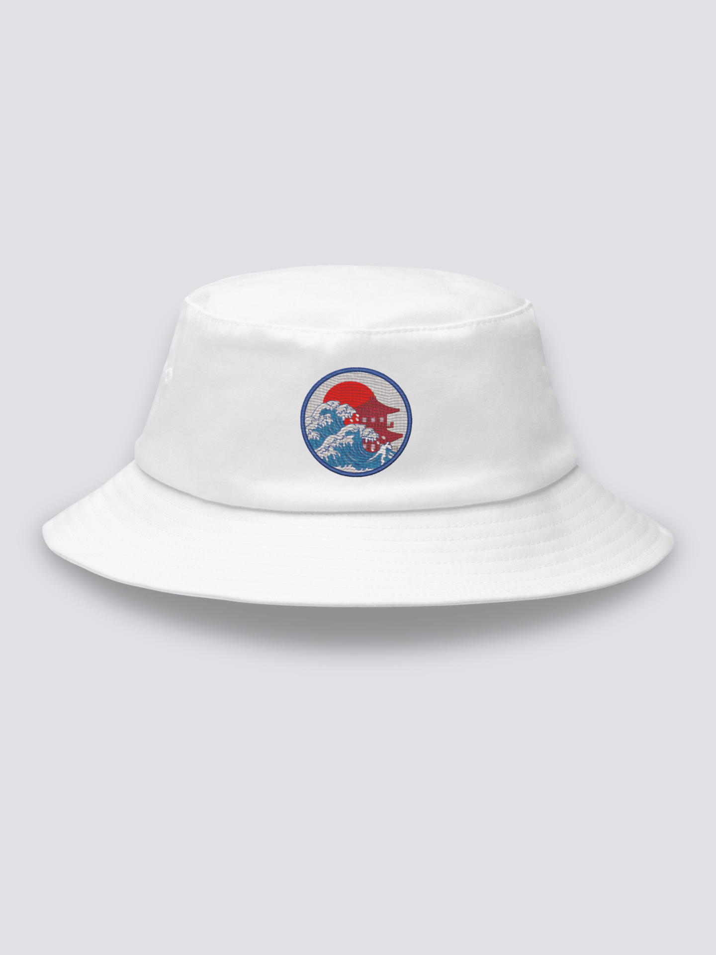Bucket Hat Logo Japonés Blanco - Ropa Japonesa