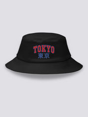 Bucket Hat Logo Tokio Negro - Ropa Japonesa