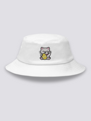 Bucket Hat Maneki Neko Blanco - Ropa Japonesa