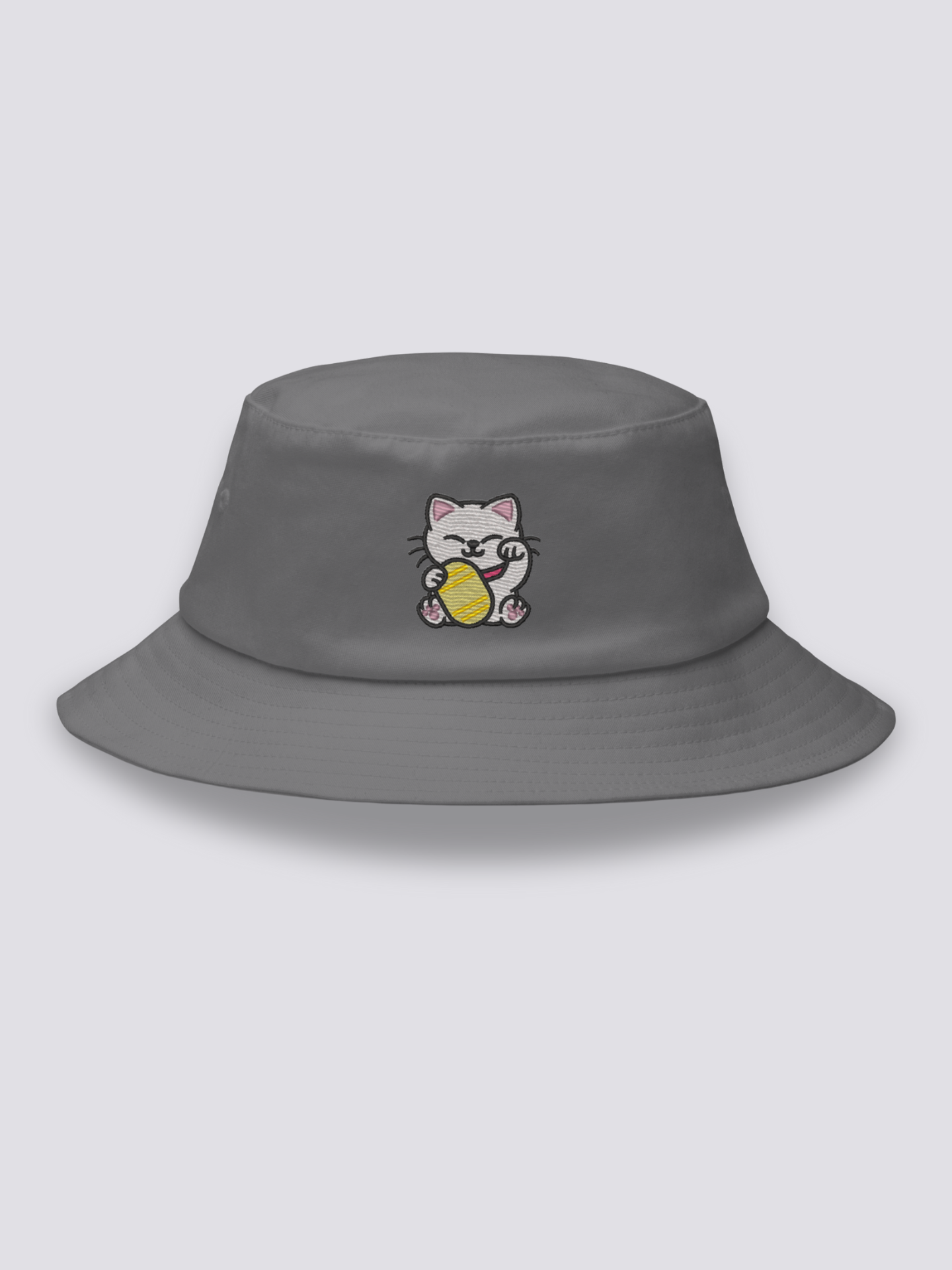 Bucket Hat Maneki Neko Gris - Ropa Japonesa