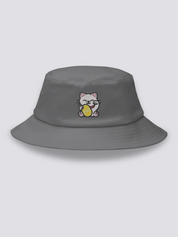 Bucket Hat Maneki Neko Gris - Ropa Japonesa