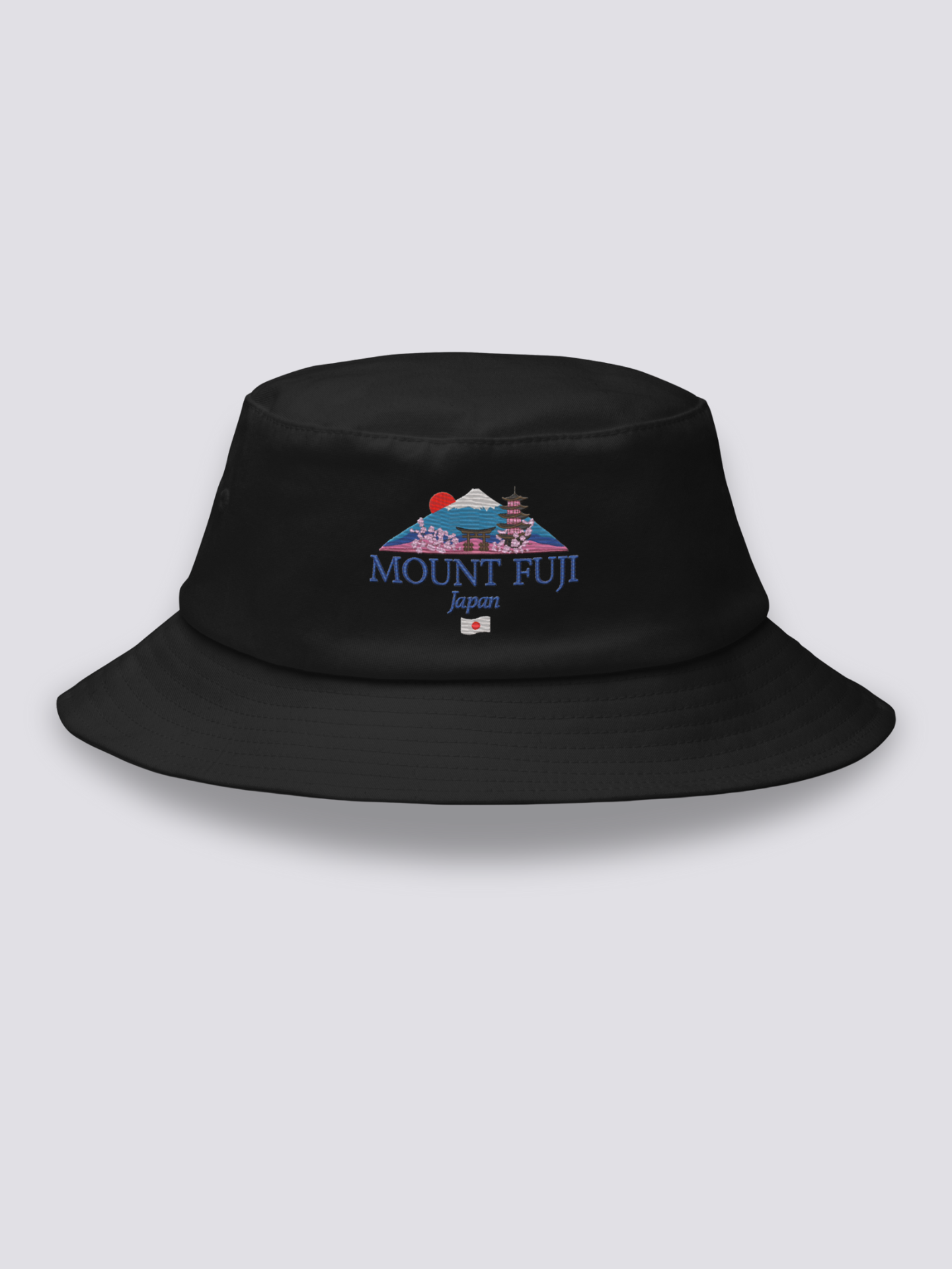 Bucket Hat Monte Fuji Negro - Ropa Japonesa