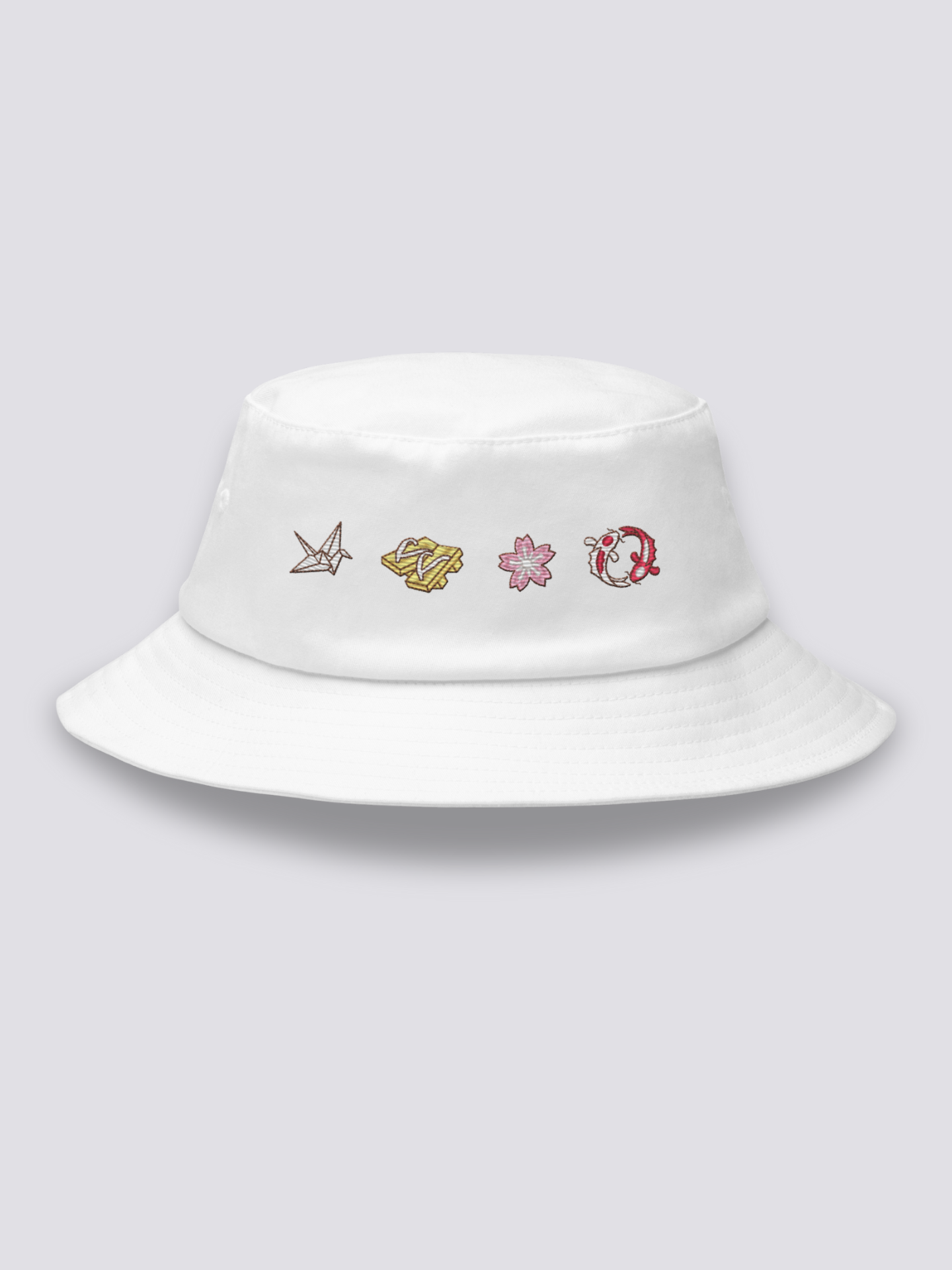 Bucket Hat Motivos Japoneses Blanco - Ropa Japonesa