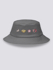Bucket Hat Motivos Japoneses Gris - Ropa Japonesa