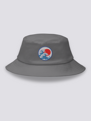 Bucket Hat Ola de Kanagawa Gris - Ropa Japonesa