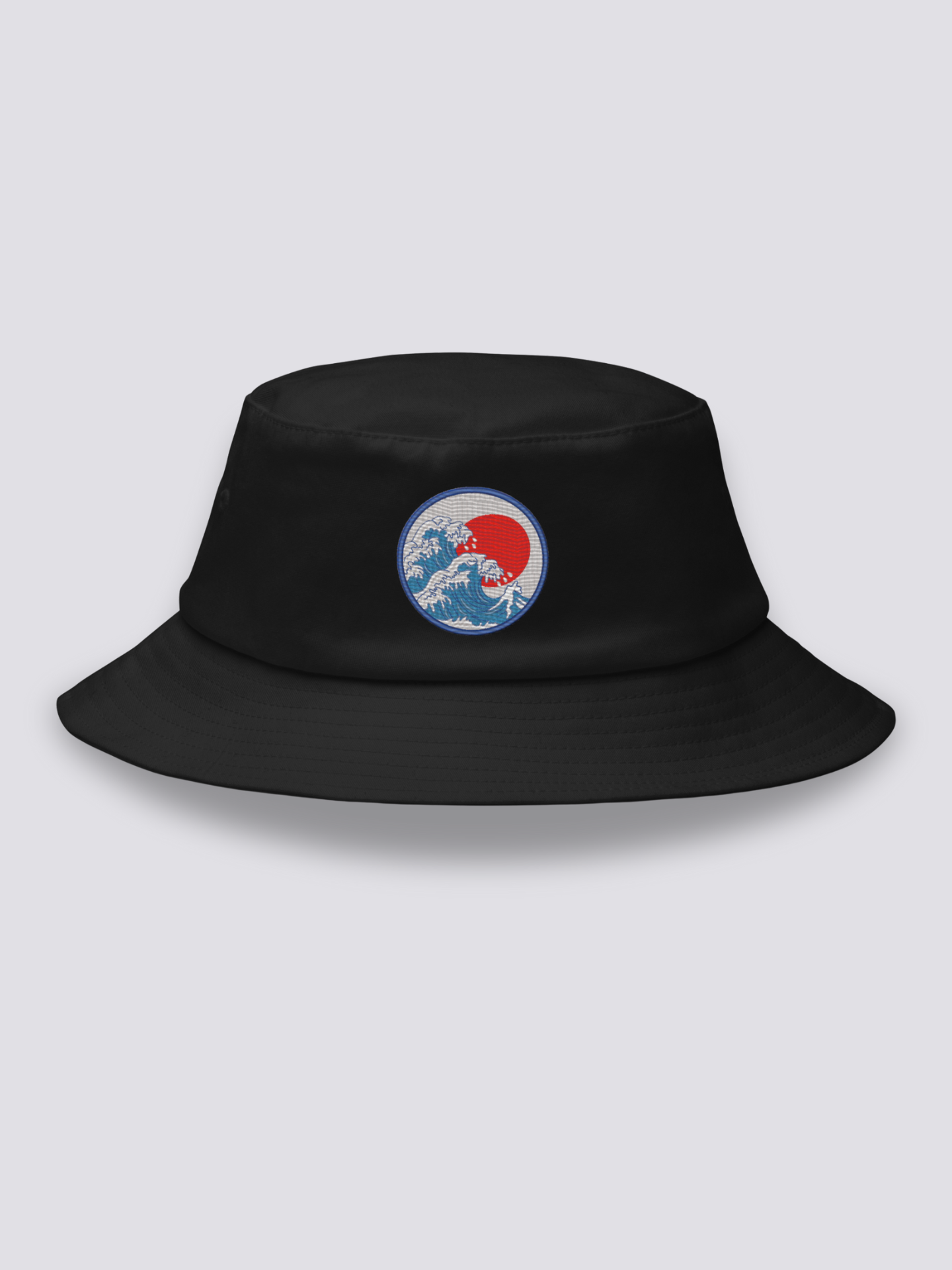 Bucket Hat Ola de Kanagawa Negro - Ropa Japonesa