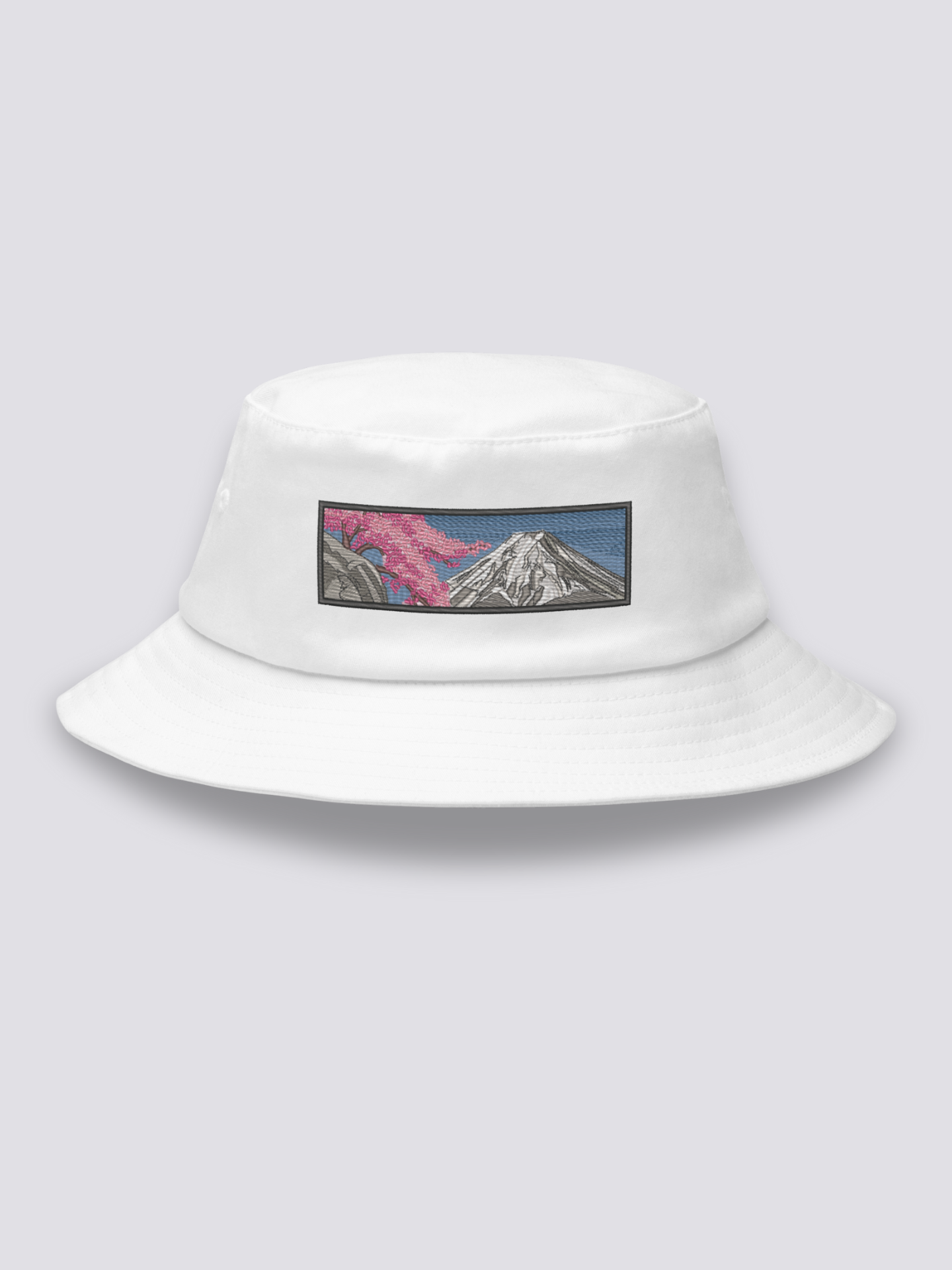 Bucket Hat Paisaje Japonés Blanco - Ropa Japonesa