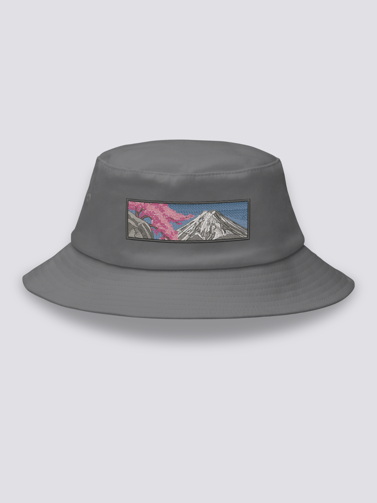 Bucket Hat Paisaje Japonés Gris - Ropa Japonesa