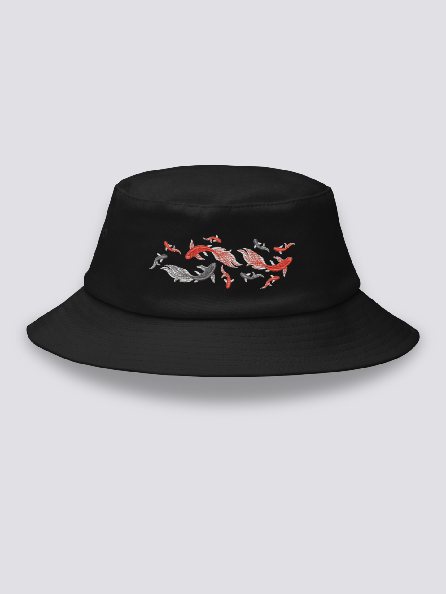 Bucket Hat Pez Japonés Negro - Ropa Japonesa