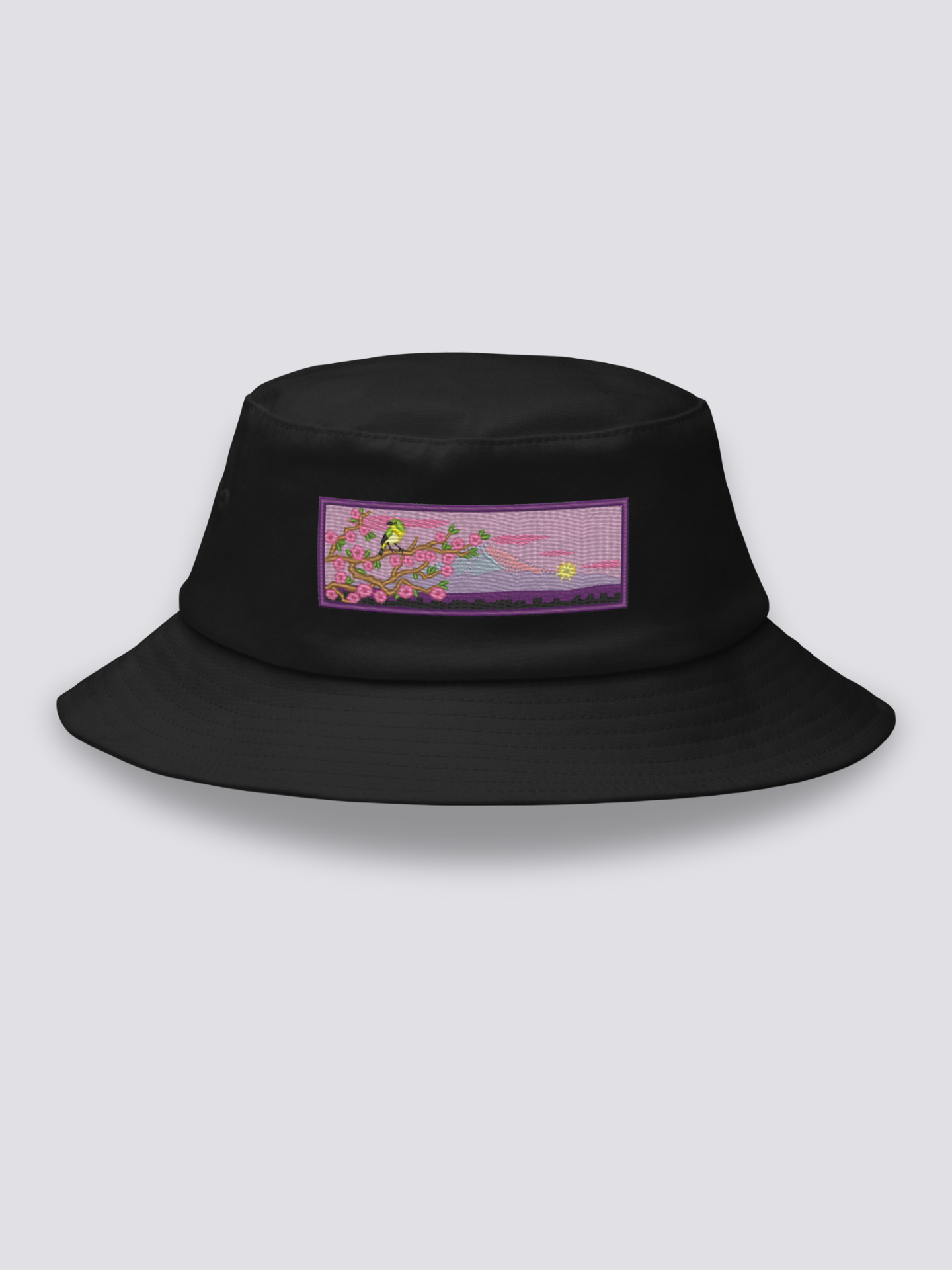 Bucket Hat Primavera Japonesa Negro - Ropa Japonesa