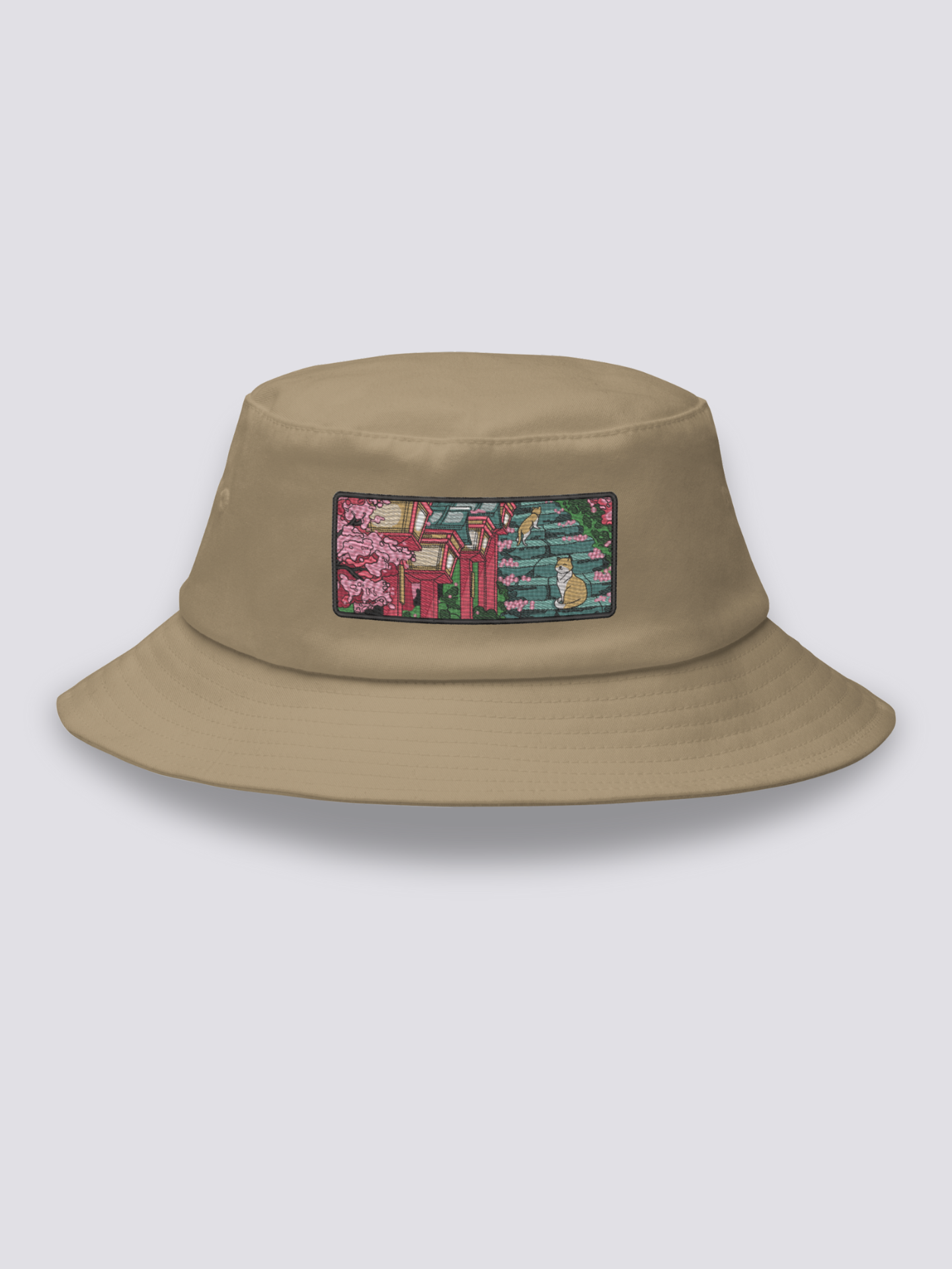 Bucket Hat Templo Japonés Caqui - Ropa Japonesa