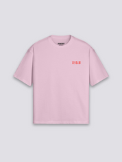 Camiseta daruma y gato de la suerte estampado japonés oversize