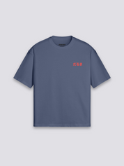 Camiseta daruma y gato de la suerte estampado japonés oversize
