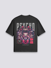 Camiseta manga psycho yokai estampado japonés oversize